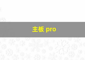 主板 pro